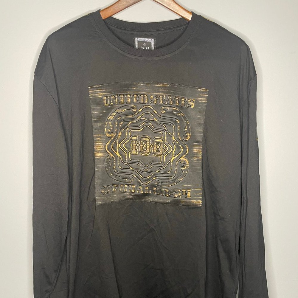 CR-24 Bordo Cromato T-Shirt, Black/Gold, Size XXL